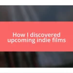 How I discovered upcoming indie films