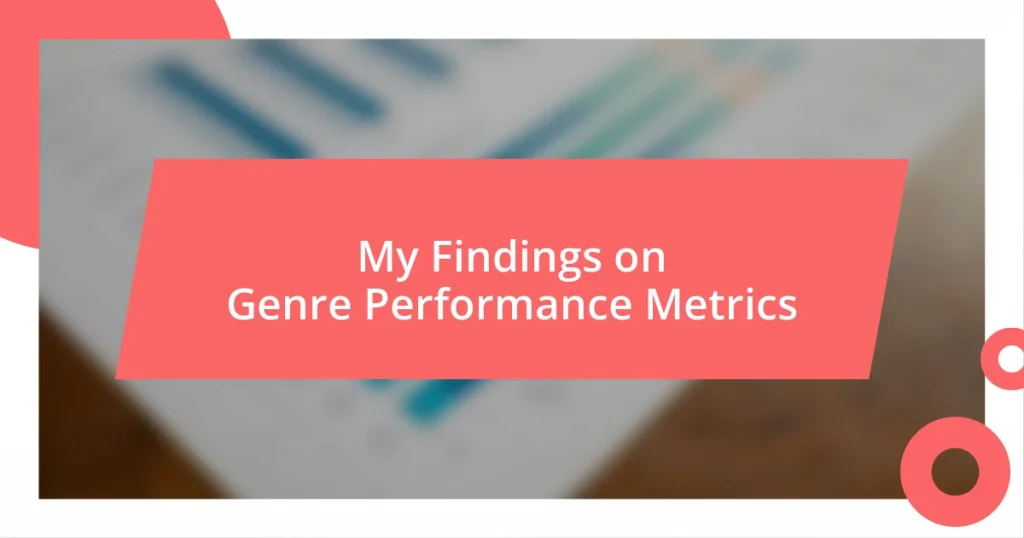 My Findings on Genre Performance Metrics