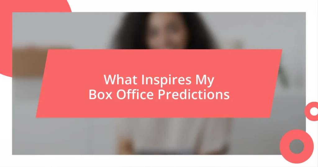 What Inspires My Box Office Predictions