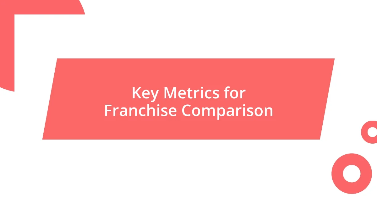 Key Metrics for Franchise Comparison